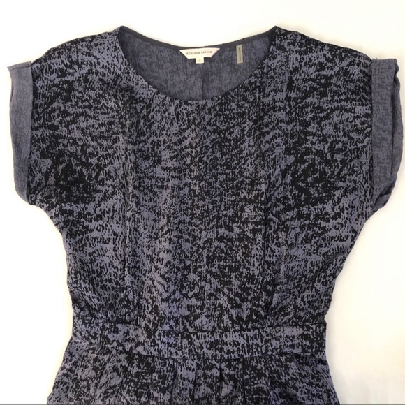 REBECCA TAYLOR Sz S Silk Blue Shortsleeve Dress - Picture 6 of 11